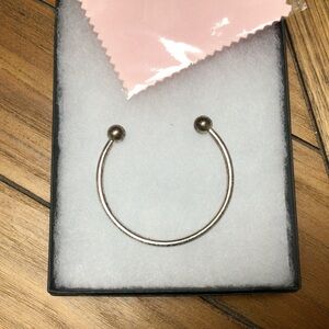 Elegant Sterling Silver Charm Bangle Bracelet